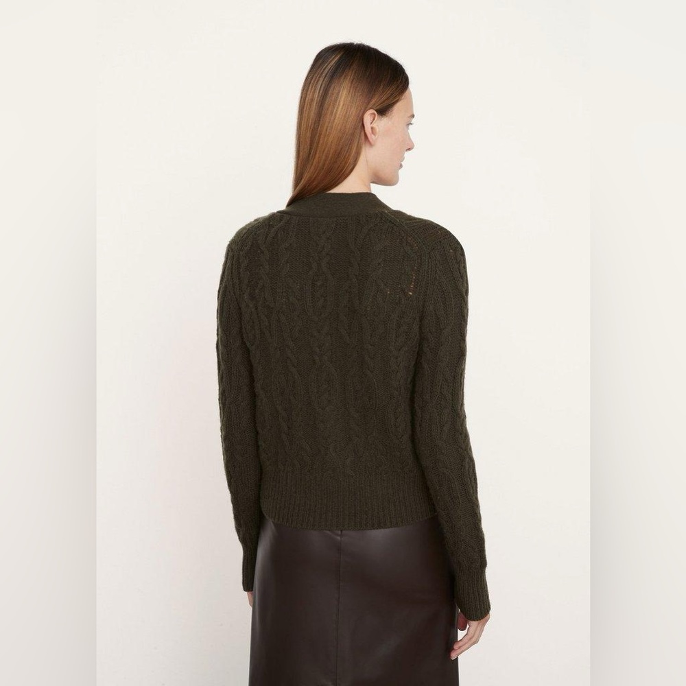 NWT $445 Vince Triple Braided Cable Knit Cardigan - Picture 3 of 4